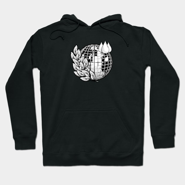 save earth icon, earth vintage hand drawing design Hoodie by ROCKHOPPER